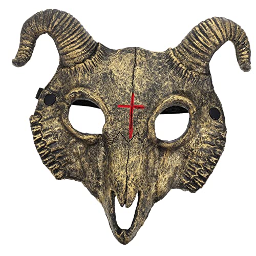 DIKACA Halloween Ziegenmaske Realistische PU Vollgesichtsmaske Für Halloween Cosplay Und Party Dekoration Einzigartiges Accessoire Für Karneval Und Kostümpartys von DIKACA