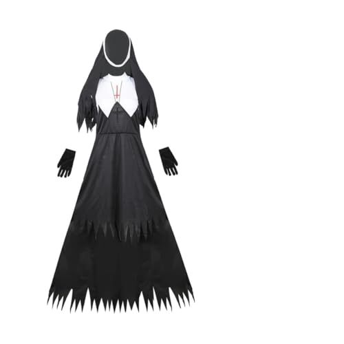 DIKACA Halloween Zombie Nonnenkostüm Damen Erwachsenen Kostüm Party Uniform Gruseliges Festliches Outfit für Karneval und Cosplay DIKACA Halloween Zombie Nonnenkostüm Damen Erwachsenen Kostüm Party Uniform Gruseliges Festliches Outfit für Karneval und Cosplay von DIKACA