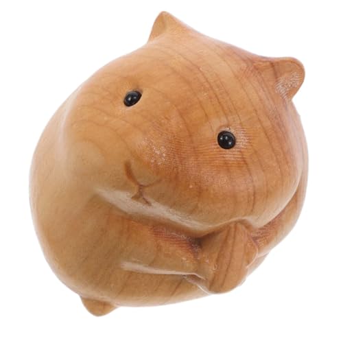 DIKACA Tier Hamster Holz Dekoration Exquisite Holzschnitzerei Skulptur Tier Geschenkidee von DIKACA