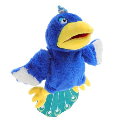 DIKACA Handpuppe Pfau Lustiges Frühes Bildungsspielzeug Handspielzeug Plüsch Handpuppe Simulationspfauenmodell Rollenspiel Handpuppe Puppen Lernspielzeug PP Baumwolle von DIKACA