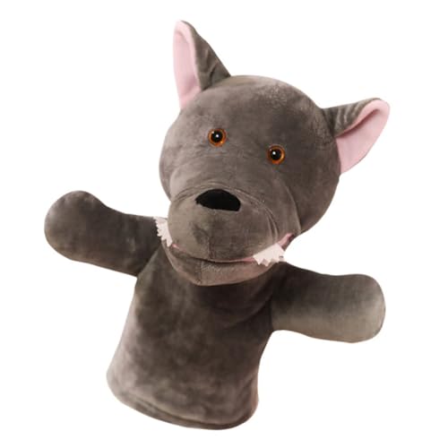 DIKACA Handpuppenspielzeug Tier Handpuppe Aus Plüsch Interaktive Cartoon Wolf Fördert Kreativität Motorik Und Geschichtenerzählen von DIKACA