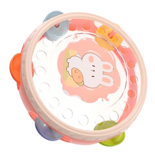 DIKACA Handschießendes Tamburin Musikinstrumente Kinderspielzeug Musikinstrumente Für Babys Musikspielzeug Entzückende Tamburine Handtrommel Handglocken Kunststoff Rosa von DIKACA