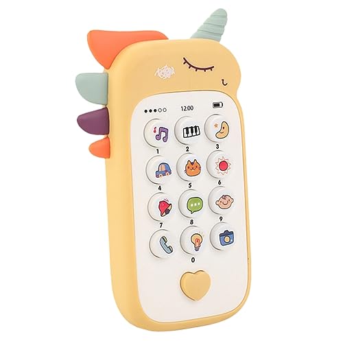 DIKACA Handy für kinderhandy Handy Interaktives für Babys Interaktives Handy Mobile Musikspielzeug für Babyphone Musik Telefon Plastik Yellow von DIKACA