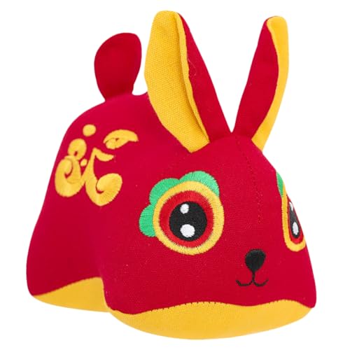 DIKACA Hasenpuppe aus Stoff Kuscheltier klein Toys spielsachen für Toys for verschleißfestes Stofftier Jahr der Hasenpuppe Baumwoll- und Plüschmaterialien rot von DIKACA