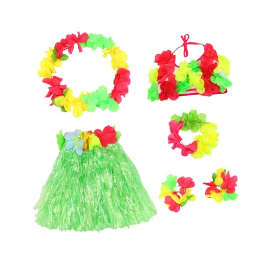 DIKACA Hawaii Kostüm Set Teilig Elastischer Grasrock und Atmungsaktives Oberteil Inklusive Bequemer Stirnband und Armbänder Kreatives Luau Party Outfit für Mädchen Einheitsgröße DIKACA Hawaii Kostüm Set Teilig Elastischer Grasrock und Atmungsaktives Oberteil Inklusive Bequemer Stirnband und Armbänder Kreatives Luau Party Outfit für Mädchen Einheitsgröße von DIKACA