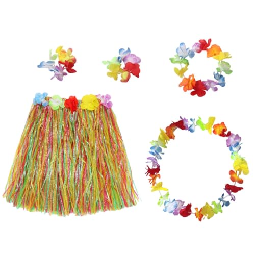 DIKACA Hawaiianisches Tanz Rock Langer Grasrock mit Blumengirlande Teiliges Hawaii Kostüm für Sommer und Strandpartys Tanz Outfit für Frauen und Mädchen DIKACA Hawaiianisches Tanz Rock Langer Grasrock mit Blumengirlande Teiliges Hawaii Kostüm für Sommer und Strandpartys Tanz Outfit für Frauen und Mädchen von DIKACA