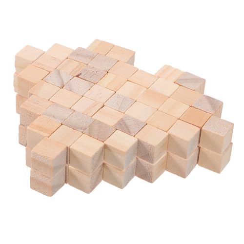 DIKACA 100stücke Holzbausteine Quadrat Spielzeug Für Junge Mädchen Pädagogische Stapelspiele Sicheres Holzmaterial Für Kreative Bastelprojekte von DIKACA