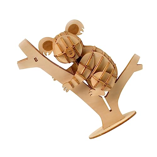 DIKACA Holzpuzzles Für Kinder 3D-Puzzles Für Kinder 3D-Puzzle Aus Holz Modell Jigsaw Puzzle. Dinosaurierspielzeug Für Kinder 3-5 Gehirnspiel Dreidimensional Bambus Kleinkind Koala von DIKACA
