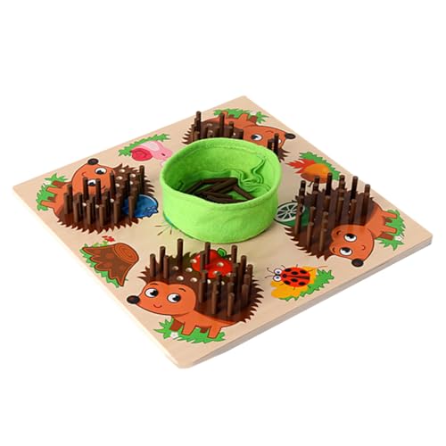 DIKACA Igel lustiges Kinderspielzeug kompaktes Igelspielzeug kinderbeschäftigung für Motorikspielzeug interessantes Igelspielzeug Babyspielzeug hölzern Brown von DIKACA