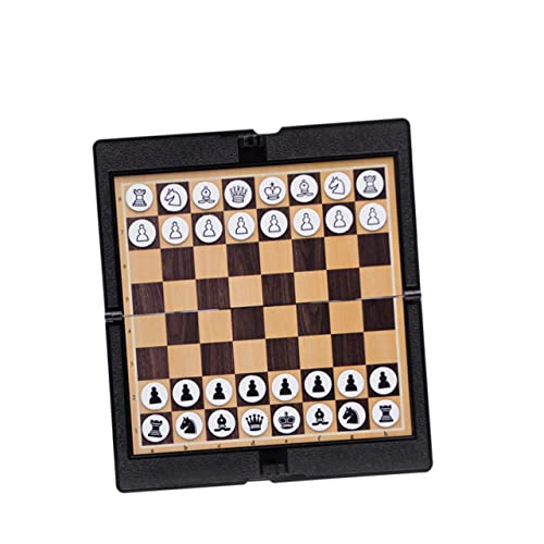 DIKACA Internationale Dame Entwurf Falten Klappbares Reisespiel Schachbrett Internationales Schach Reisen Planke magnetische Dame Black von DIKACA