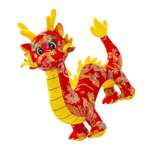 DIKACA Jahr Der Drachen-Maskottchen-Puppe Drachen-neujahrsspielzeug Ausgestopftes Drachenspielzeug Jahresdrache Stofftier Ausgestopfte Drachenpuppe Drache Stoffpuppe Baumwolle von DIKACA