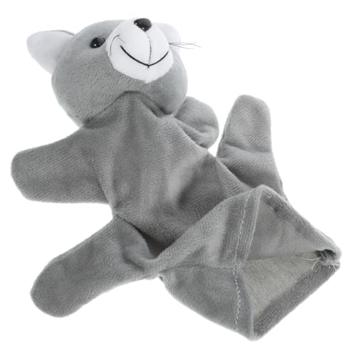 DIKACA Katzen Fingerpuppe Puppen Geschichtenerzählpuppe Plüsch Handpuppe Handpuppenspielzeug Tier Handpuppe Tierpuppe Handpuppe Für Katzen Handpuppe Grau Pp Baumwolle von DIKACA