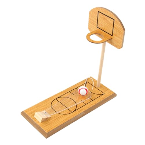 DIKACA Kidcraft-spielset Mini-Spielzeug Mini-basketballball Holzspielzeug Mini-basketballkörbe Spielzeug Zum Stressabbau Desktop-Spielzeug Hölzern Schachbrett Kind Schreibtisch von DIKACA