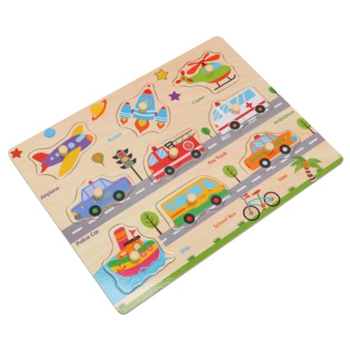 DIKACA Verkehrsampel Kinder rätsel Puzzles aus Holz Rätsel für Kleinkinder Rätsel für Kinder Puzzlespiele Transporträtsel hölzern Brett greifen Bambus Kinder Sicherheit von DIKACA