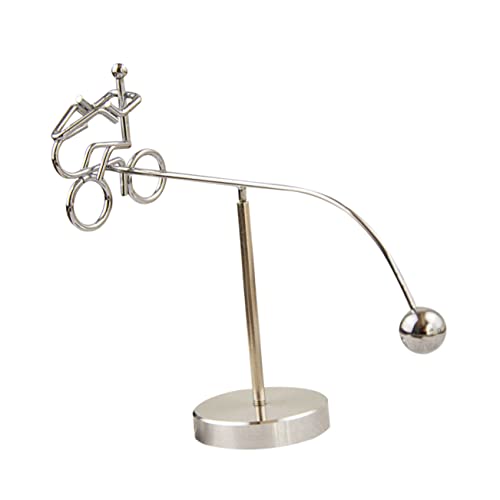 DIKACA Kleine Eisenmannverzierung Kunst Physik Gleichgewichtsspielzeug Aus Stahl Eisenbecher Balancierendes Tumbler- Balance-Ball Becherverzierung Desktop-Ornament Metall Silver von DIKACA