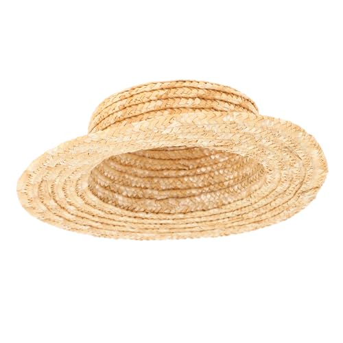 DIKACA Kleine Strohhutpuppe Für Stricken Halloween Winzig Mini-hut- Mini-hut-diy-requisite Miniatur-mini-hüte Blau Kleine Hüte Zum Basteln Party Mädchen Spitze Khaki von DIKACA