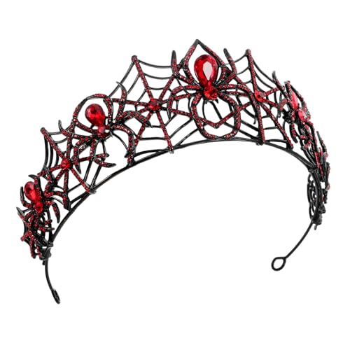 DIKACA Krone Haarschmuck Cosplay Kopfschmuck Stirnbänder Für Halloween Cosplay Stirnband Halloween Krone Mittelalter Accessoires Tiara Kopfschmuck Spinnen Tiara Halloween Haarreif Strass von DIKACA