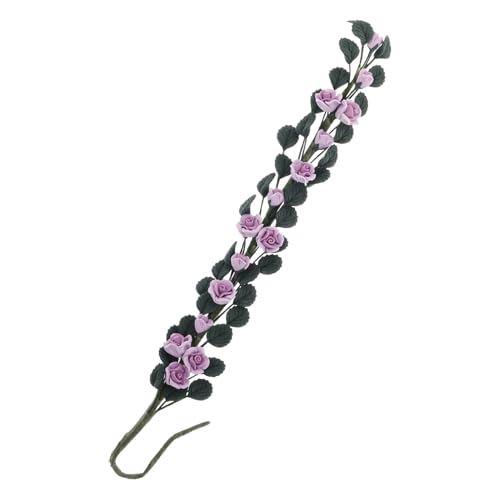DIKACA Künstliche Blumenrankenpflanzen Rose Miniatur Zeug Simulierte Blumendekoration Ranken Mit Blumen Blumenranken Zur Dekoration Weiße Puppenhausblumen Puppenhausranke von DIKACA