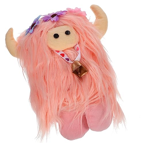 DIKACA Kuh Kuh-couchpuppe Entzückende Stoffpuppe Kuscheltiere Kuhspielzeug Ausgestopfte Nutztiere Spielzeugkühe Großes Kuscheltier Entzückende Ausgestopfte Kuh Rosa Plüsch von DIKACA