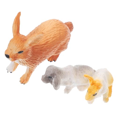 DIKACA Lebensechte Kaninchenmodelle Miniatur Hasenfiguren Für Dekorative Zwecke Ideales Lernspielzeug Für Simulation Von Bauernhoftieren üße Tischdekoration von DIKACA
