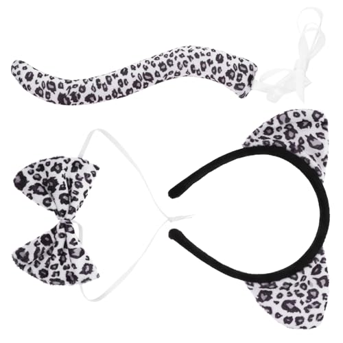 DIKACA Leopard Kostüm Set Tierohren Haarreif mit Weichem Dekorative Fliege Leicht und Komfortabel für Halloween Party Rollenspiel und Verkleidungsspiele DIKACA Leopard Kostüm Set Tierohren Haarreif mit Weichem Dekorative Fliege Leicht und Komfortabel für Halloween Party Rollenspiel und Verkleidungsspiele von DIKACA