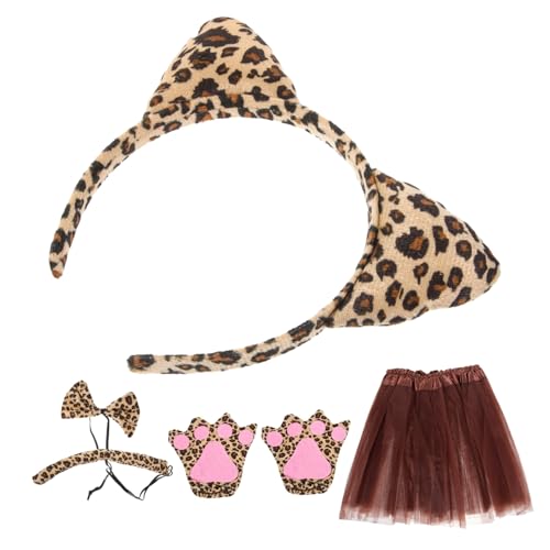 DIKACA Leoparden Kostüm mit Leoparden Ohren Haarreif Fliege Handschuhen und Tüllrock für Cosplay Party und Verkleidung DIKACA Leoparden Kostüm mit Leoparden Ohren Haarreif Fliege Handschuhen und Tüllrock für Cosplay Party und Verkleidung von DIKACA