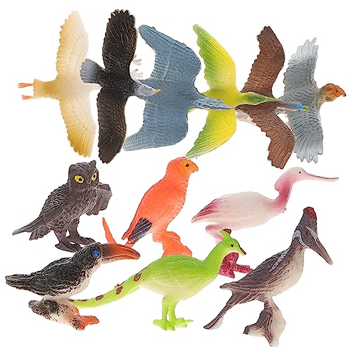 DIKACA Lernspielzeug Für Eule Papagei Vögel Mini Tierspielzeug Figur Künstliches Vogelspielzeug Modell Nymphensittich Wellensittich Babynest Vogelfiguren Für von DIKACA