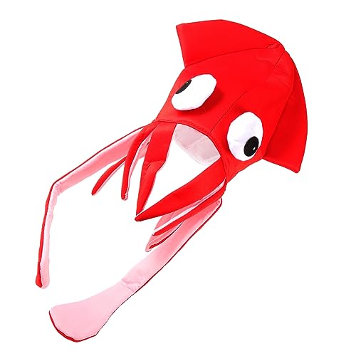 DIKACA Lustiger Velours Tintenfischhut Weicher Langlebiger Partyhut für Karneval Fasching Kostüm und Bühnenauftritte Originelles Cosplay Accessoire für Damen und Herren von DIKACA