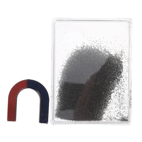 DIKACA Magnetisches Eisenpulver Experiment mit Tragbarem Eisenpulverkasten zur Anschaulichen Darstellung Magnetischer Feldlinien für Physikunterricht und Wissenschaftliche Experimente von DIKACA