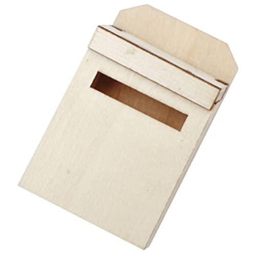 DIKACA Mailbox für Kinder Miniaturmöbel Briefkasten Puppenhaus Holzbriefkasten Hausbriefkasten Modell Hausdekoration House Mailbox mit Briefkastenverzierungen Briefkastenstatue von DIKACA