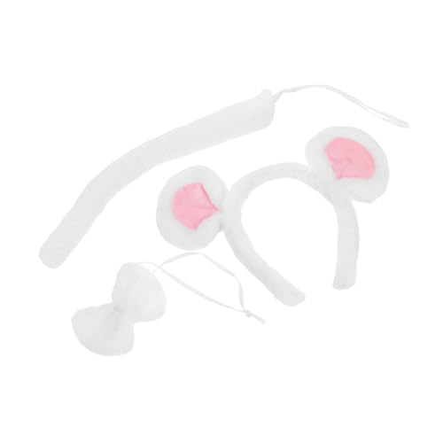 DIKACA Maus Kostüm Weißer Plüsch Ohrreif mit und Fliege für Erwachsene Halloween Tierkostüm Cosplay Party Zubehör DIKACA Maus Kostüm Weißer Plüsch Ohrreif mit und Fliege für Erwachsene Halloween Tierkostüm Cosplay Party Zubehör von DIKACA