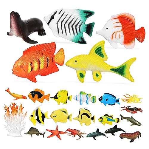 DIKACA Meeres Tierfiguren Realistische Plastik Meerestiere Modelle Für Bildungs Tropische Fische & Meeresbewohner Figuren Perfekt Für Lernspiele Und Unterwasserwelt von DIKACA