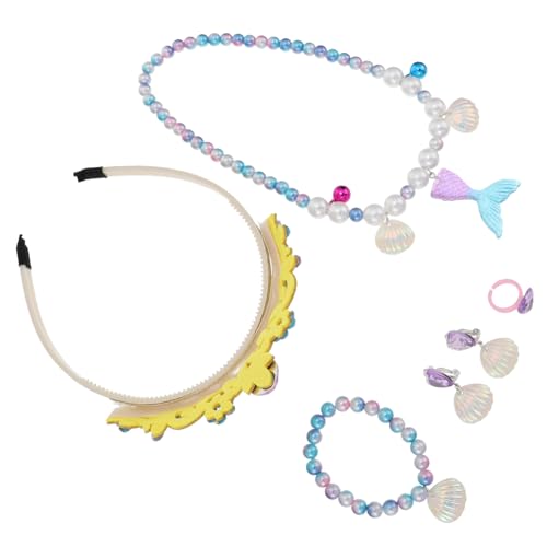 DIKACA Meerjungfrau Kostümset Für Mit Haarreif Halskette Armband Und Ohrringen Strand Und Partyzubehör Für ädchen Ideal Für Karneval Halloween Und Geburtstagsfeiern von DIKACA