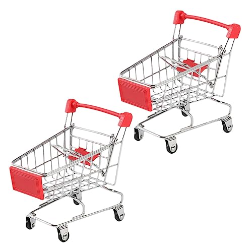 DIKACA Mini Einkaufswagen Miniatur Einkaufswagen Modell Für Schreibtischdekoration Und Spiel Rotes Design Größe Perfekt Für Und Zur Aufbewahrung Von von DIKACA