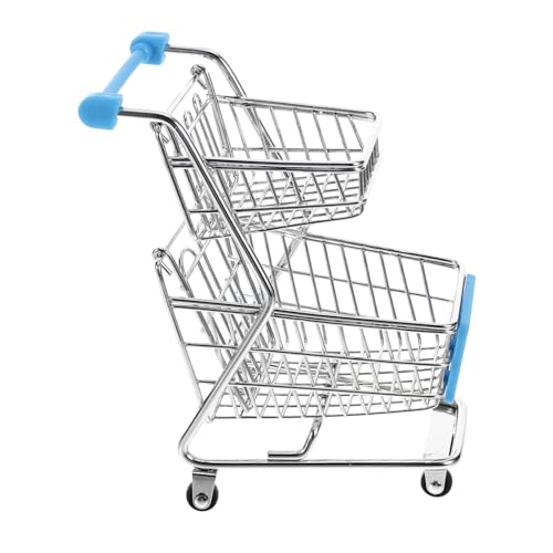 DIKACA Mini Einkaufswagen für Trolley aus Kleiner Aufbewahrungskorb Simulationsspielzeug für Rollenspiele Jungen und Fördert Kreatives von DIKACA