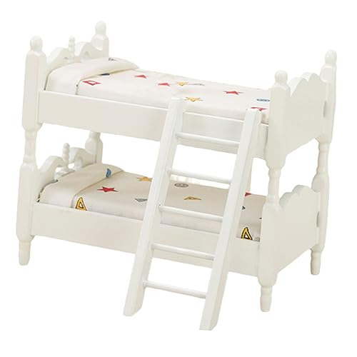 DIKACA Mini Etagenbett Für Puppenhaus Wohnaccessoire Leicht Und Platzsparend Für Rollenspiele Und Familieninteraktionen Und Realistisch Gestaltet von DIKACA