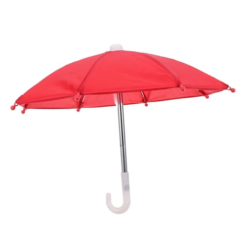 DIKACA Mini-Regenschirm Kinderdekoration Mini-Dekoration Minipuppenschuhe Mädchenpuppenhaus Kleiner Regenschirm Puppenhaus Regenschirm Mini-Hausverzierung Puppenschirm Polyester rot von DIKACA