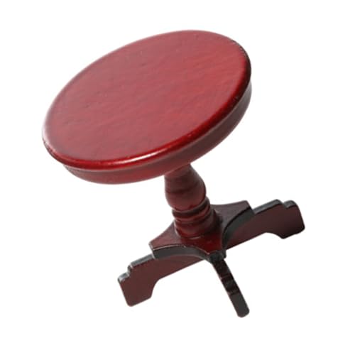 DIKACA Mini-Runder Tisch für kinderspielzeug Esszimmer Dekoration игрушки для девочек Toys for Wohnzimmer-Mikroszenentisch Miniatur-Hausmöbel Mini Möbel Holz Brown von DIKACA