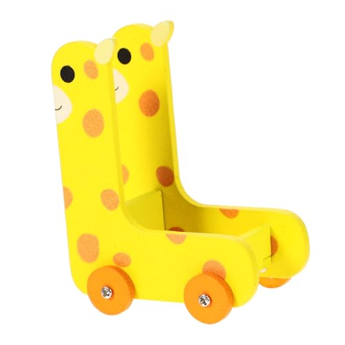 DIKACA Mini Steht für Display Mini-Aufbewahrungswagen Puppenhaus-Aufbewahrungswagen ablagekörbe kühlkorb einkaufskorb gilbe schubkarre Mini-Hausbedarf Mikro-Layout-Ornament hölzern Yellow von DIKACA
