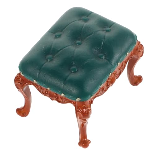DIKACA Mini Stuhl Mit Rückenlehne Puppenlounge Puppenhaus Sofa Requisite Winzige Miniaturstühle Zum Basteln Möbel Mini Puppenhausstühle Miniatur Puppenhauscouch Dunkelgrünes von DIKACA