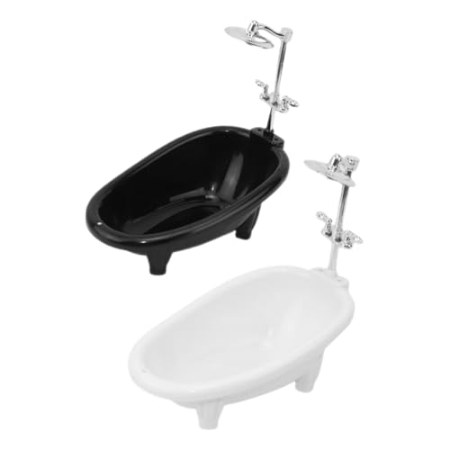 DIKACA 2 Stück Puppenhaus-miniaturspielzeug Mini-badewanne Für Puppenhaus Rollenspiel-badewanne Lebensechtes Design Familienzusammenhalt Dekorative Miniaturmöbel von DIKACA