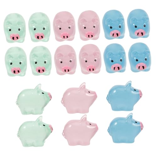 DIKACA Glücksschweinchen Glücksschweine Schweine Glücksschweinchen Figuren Aus Harz Leuchtende Cartoon Glücksschweinchen Dekorative Tierornamente Für Feengärten Und Sammlungen von DIKACA