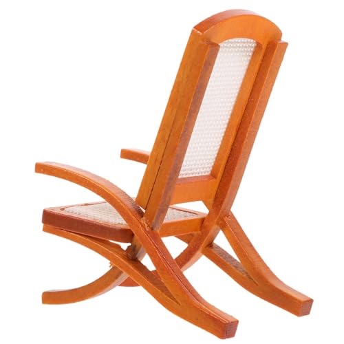 DIKACA Miniatur Sofa Stuhl Mini Puppenhaus Zubehör Puppenhaus Möbel Vintage Ornamente Stuhlmodelle Puppenhaus Stühle Puppenhaus Mini Stuhl Miniatur Stuhl Orange Holz von DIKACA