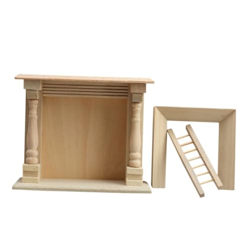 DIKACA Miniatur-holzkamin, Unvollendete Kleine Kaminmodelle, Puppenhaus-miniaturmöbel, Zimmerkamin, 1:12, Puppenhaus-dekorationszubehör DIKACA Miniatur-holzkamin, Unvollendete Kleine Kaminmodelle, Puppenhaus-miniaturmöbel, Zimmerkamin, 1:12, Puppenhaus-dekorationszubehör von DIKACA