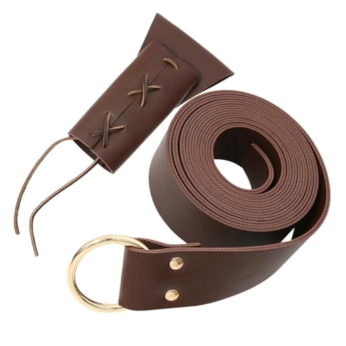 DIKACA Mittelalterlicher Sword Waist Belt aus PU und Metall Verstellbarer Schwerthalter Frosch Langlebiges Cosplay Zubehör für Halloween Kostüme und Fantasy Partys von DIKACA