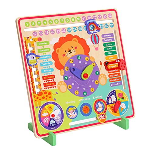 DIKACA Hölzerne Multifunktions-digitaluhr Pädagogisches Lernspielzeug Für Kinder Uhrspielzeug Sortieruhr Wochenabgleich Frühes Lernen Pädagogisches Spielzeug Heimdekoration von DIKACA
