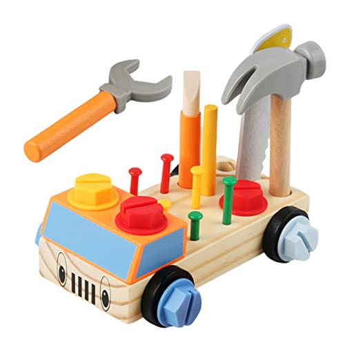 DIKACA Nussklopfer-Spielzeug Montieren Werkzeugauto-kognitionsspielzeug Frühpädagogisches Spielzeug Holzspielzeug Zusammenbauen -Spielzeug Spielzeugauto Hölzern Mutter Kind von DIKACA