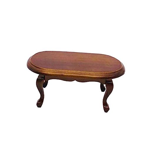 DIKACA Ovaler aus Holz für Puppenhäuser Exquisites Mini Haustisch für Stilvolle Dekoration im Wohnzimmer Kreatives Design von DIKACA