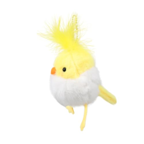 DIKACA Papageienspielzeugschlüsselkette Papagei Stofftier Schlüsselanhänger Gefüllte Vogelpuppe Küken Plüschpuppe Schlüsselanhänger Mini Hängend Vogel Schlüsselanhänger Tiere Klein PVC von DIKACA
