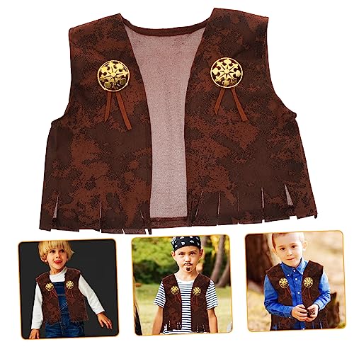 DIKACA Partyweste Kinder Wild West Kostümzubehör Weste mit Western Kostüm Rollenspiele Weste Kinder Cosplay Kostüm Wild West Kostüm Western Weste Jacke Cowgirl Verkleidung Cowgirl Weste DIKACA Partyweste Kinder Wild West Kostümzubehör Weste mit Western Kostüm Rollenspiele Weste Kinder Cosplay Kostüm Wild West Kostüm Western Weste Jacke Cowgirl Verkleidung Cowgirl Weste von DIKACA